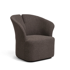 Florian loungestol - Dark Brown stof - Drejesokkel